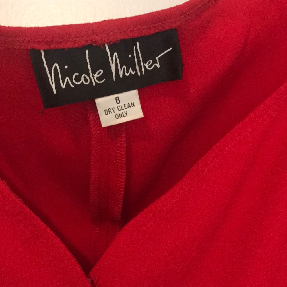 Nicole Miller red crepe suit. Like new. - Picture 2 of 3